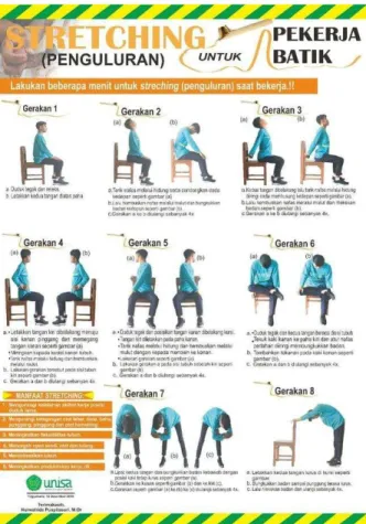 Gambar 2. Poster Workplace Stretching Exercise  e)  Praktek  stretching exercise 