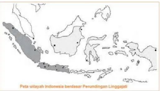 Gambar 15.Wilayah Indonesia hasil perundingan Linggarjati  Sumber :https://bit.ly/2qPNQOn 