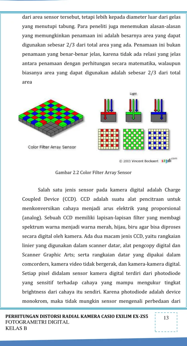 Gambar 2.2 Color Filter Array Sensor 