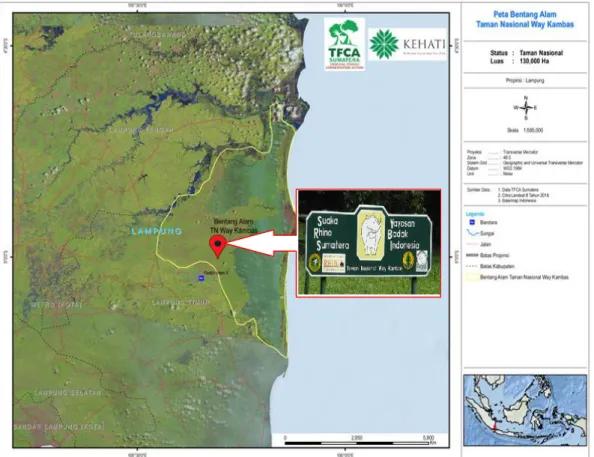 Gambar 2. Peta Lokasi Penelitian di Taman Nasional Way Kambas (Sumber: TFCA Sumatera)