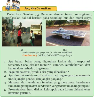 Gambar 9.3 (a) Bus, (b) Mobil Tenaga Surya