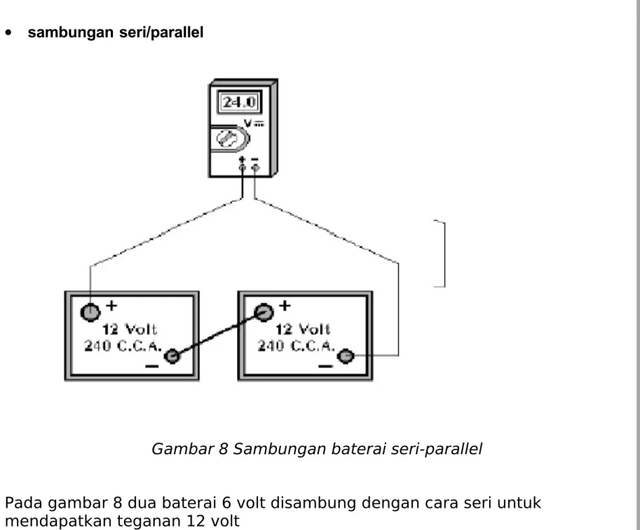 Gambar 8 Sambungan baterai seri-parallel