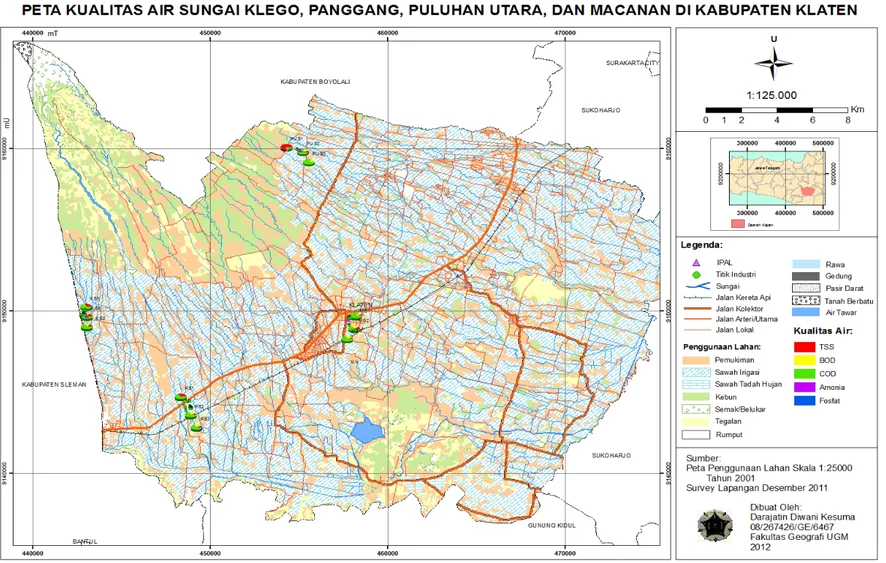 Gambar 1. Peta Kualitas Air Sungai di Kabupaten Klaten 
