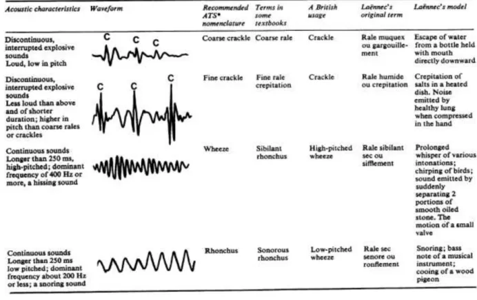 Tabel 1. Klasifikasi bentuk gelombang suara pernafasan 