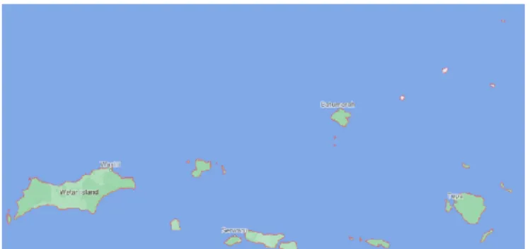 Gambar 3 Peta Kabupaten Maluku Barat Daya sumber: (Google Inc, 2020) 