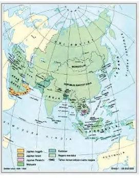 Gambar 2.1Gambar 2.1Gambar 2.122222 Peta politik Asia sesudah Perang Dunia II.Gambar 2.1Gambar 2.1