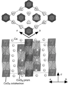 Gambar 1. Struktur kristal Ca 3 Co 2 O 6 [2,4]
