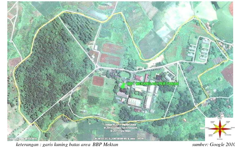 Gambar 3. Peta Area BBP Mektan berdasarkan Citra Google Maps, 2010 