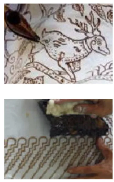 Gambar 1: Contoh Pengerjaan Batik  Trusmi (Tulis) dan Cetak 31