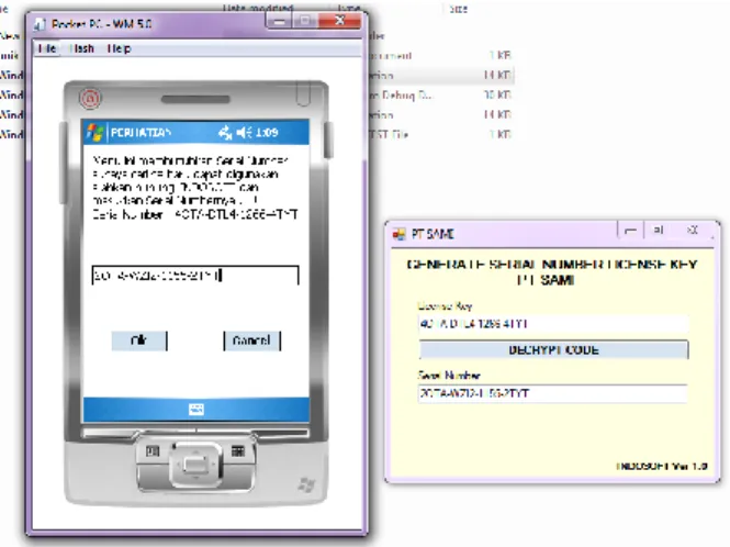 Gambar 9. Input license key ke key generator untuk mendapatkan  serial number supaya dapat digunakan untuk membuat modul baru