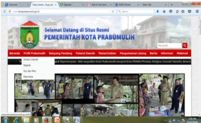 Gambar 3 Situs Resmi Website Pemerintah Kota Prabumulih