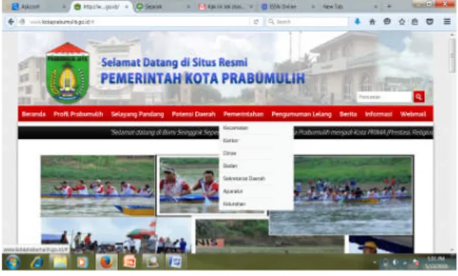 Gambar 4 Layanan dan Link Website Pemerintah Kota Prabumulih