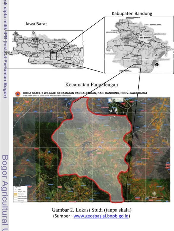 Gambar 2. Lokasi Studi (tanpa skala)  (Sumber : www.geospasial.bnpb.go.id) Jawa Barat 