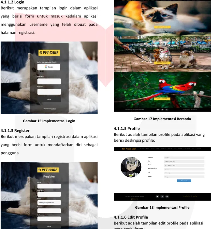 Gambar 16 Implementasi Register  4.1.1.4 Beranda 
