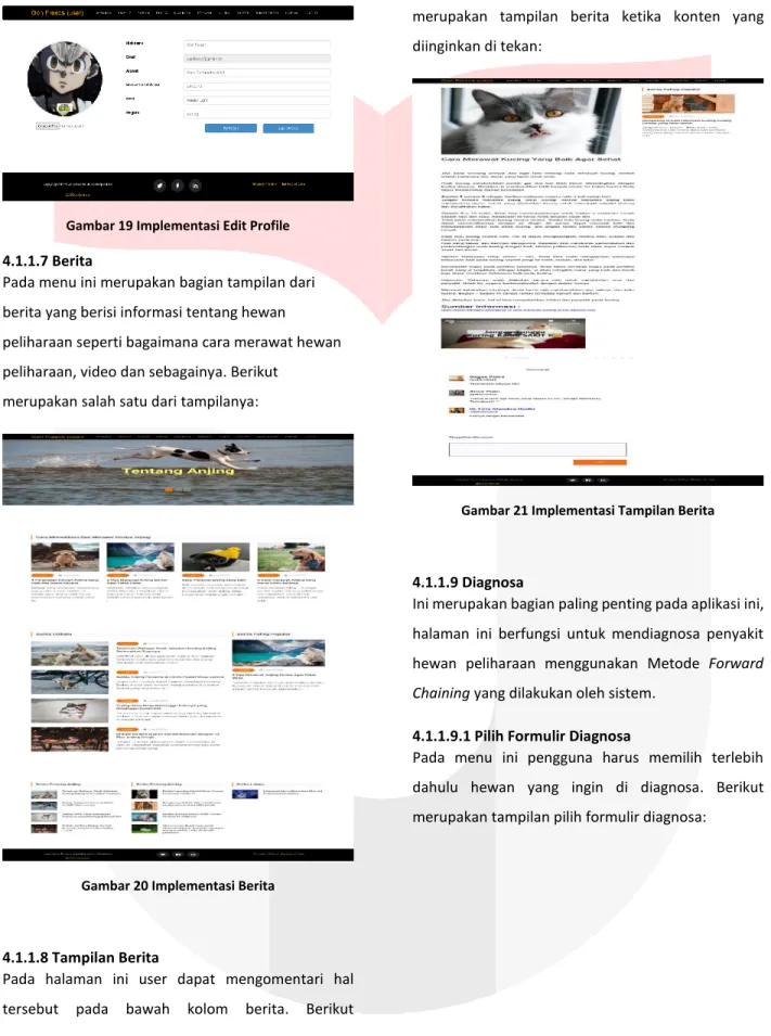 Gambar 19 Implementasi Edit Profile  4.1.1.7 Berita 