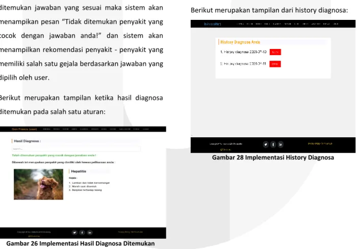 Gambar 28 Implementasi History Diagnosa 