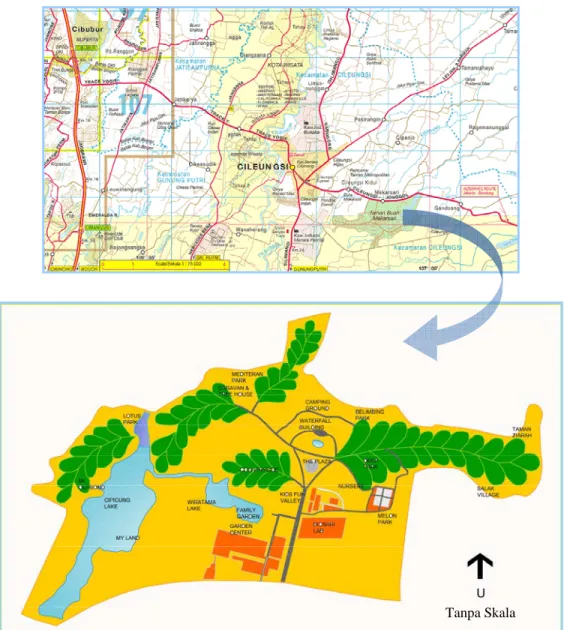 Gambar 1. Peta Lokasi Taman Wisata Mekarsari 