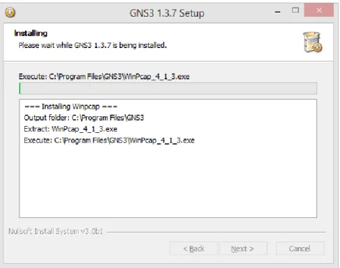 Gambar 5.6.  Proses Instalasi GNS 3 