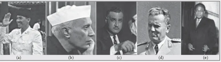 Gambar 14.8Gambar 14.8Gambar 14.8 Tokoh-tokoh GNB: Ir. Soekarno, (b) Sir Pandit Jawaharlal Nehru, (c) Gamal Abdul Nasser,Gambar 14.8Gambar 14.8