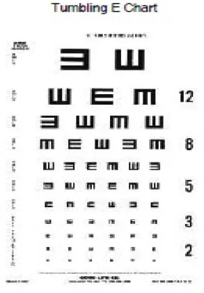 Gambar  2.5 Tumbling “E” Chart  (2) d. Alphabet Test  (2,4,7)
