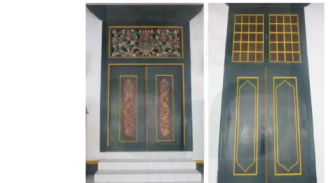 Gambar 3. Pintu utama masjid dengan ornamen yang sekaligus berfungsi sebagai ventilasi di atasnya  Gambar 4