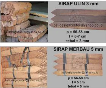 Gambar 2.36 : Ukuran Sirap Ulin dan Merbau  Sumber : sirap-bdc.blogspot.com 