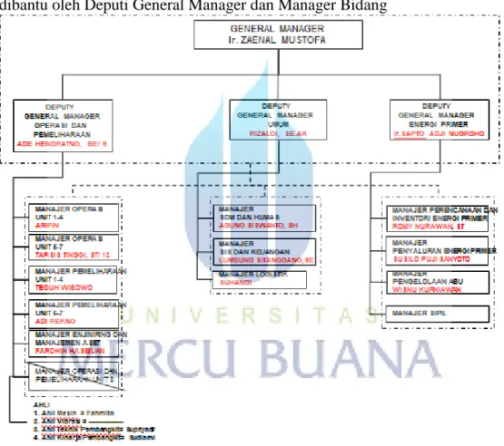 Gambar 2.3 Skema Struktur Organisasi PT. Indonesia Power  Sumber arsip SDM dan Humas 2013 