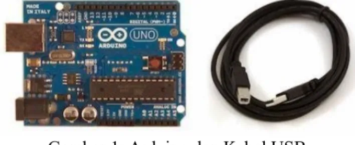 Gambar 1: Arduino dan Kabel USB