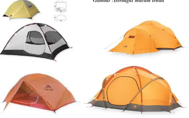 Gambar :Berbagai macam tenda 