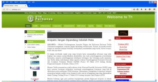 Gambar 5.Website Perpustakaan STIE Perbanas Surabaya 