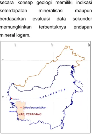Gambar 1. Peta Lokasi Eksplorasi Umum  Pengambilan    conto  berupa  tanah  pada  horizon  B  maupun  tanah  dari  testpit  secara  vertikal