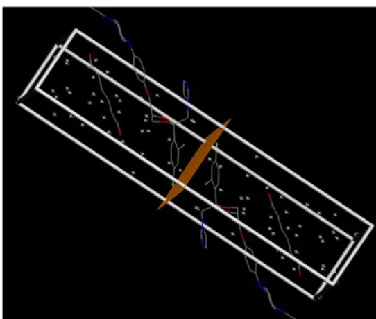 Gambar 4.6 Prediksi bdiang geser (slip plane) pada kristal KTZ-AD Packing  kristal  pada  KTZ-AD  memiliki 