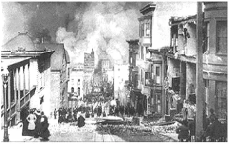 Gambar  I.7.  Kebakaran di kota San Francisco setelah terjadi gempa kuat pada 1906 . 