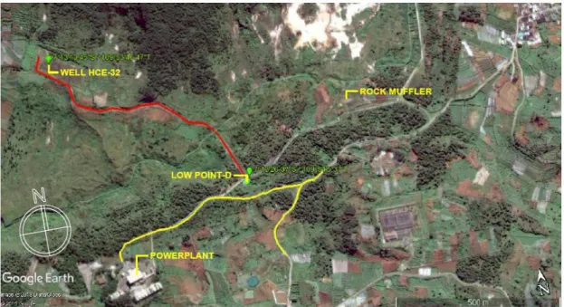 Gambar 1. Ilustrasi Jalan Akses Menuju Wellpad-32 (Sumber: Google Earth, 2020)