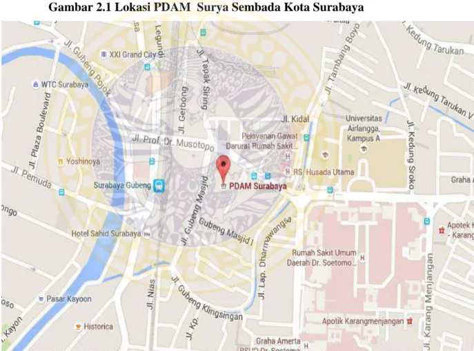 Gambar 2.1 Lokasi PDAM  Surya Sembada Kota Surabaya