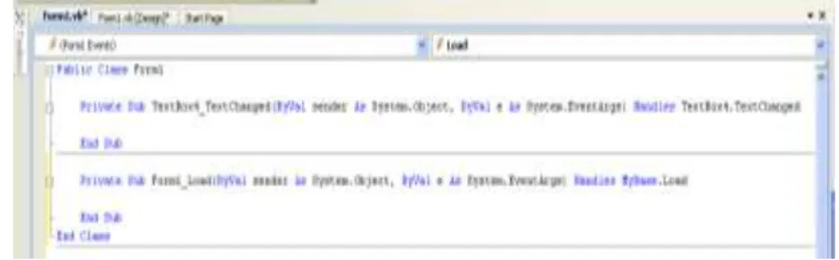 Gambar II.9. Code Editor  (Sumber Wahana Komputer; 2010; 16) 