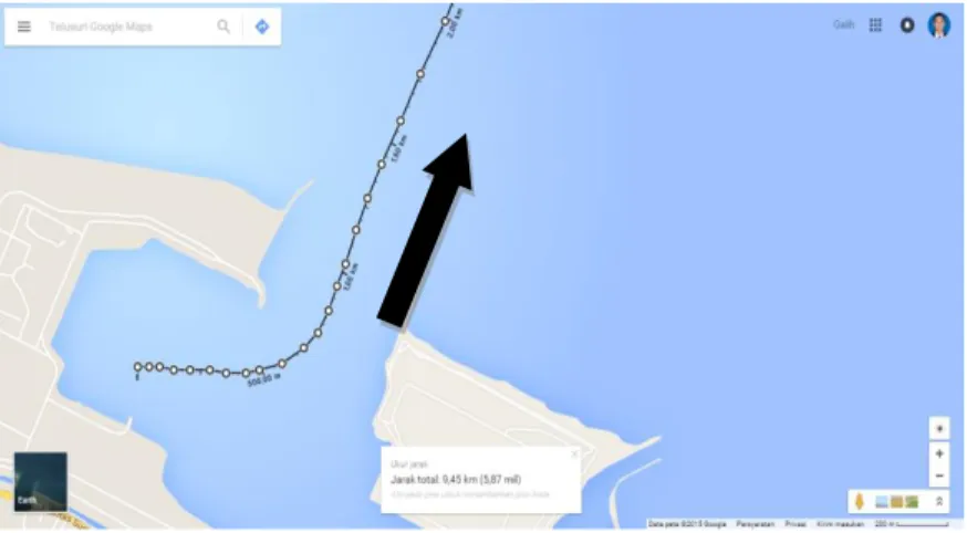 Gambar 3. 2 Jalur Keluaran Kapal dari Pelabuhan Arun 