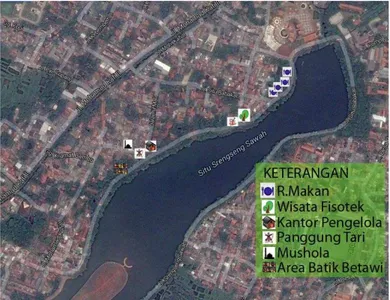 Gambar 2 peta potensi yang dapat dikembangkan di Area Perkampungan Betawi. 