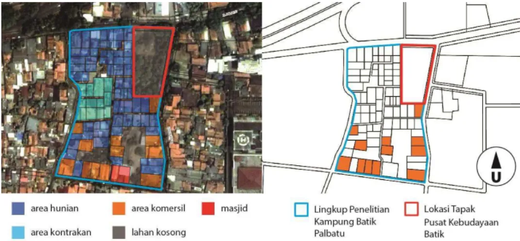 Gambar 4.23 Zoning gerai dan sanggar batik eksisting 