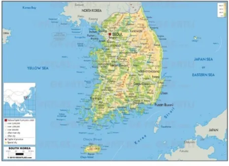 GAMBAR 1.1   PETA KOREA SELATAN 