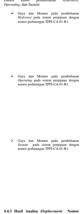 Tabel 4.3 Hasil Analisa Tegangan Nomor Perhitungan   TPPI-CA-01-R1 