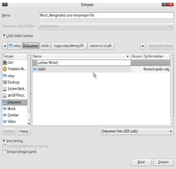 Gambar 3.5 Tampilan Kotak Dialog Membuat  Folder Untuk Penyimpanan