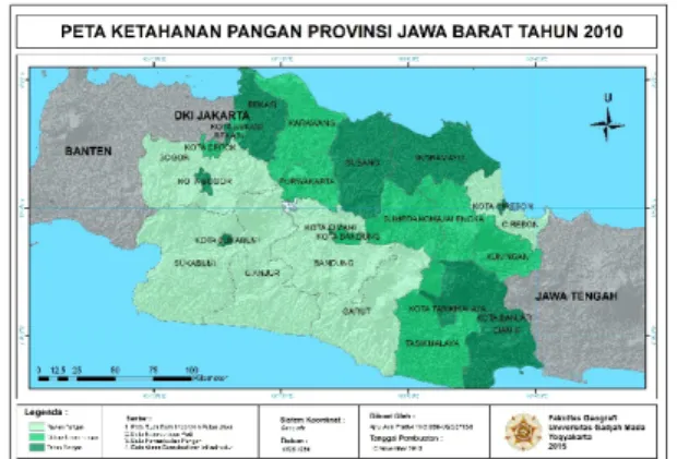 Gambar 1. Peta Ketahanan Pangan Jawa  Barat Tahun 2010 