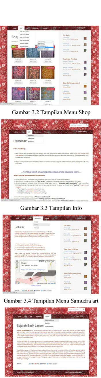 Gambar 3.2 Tampilan Menu Shop 