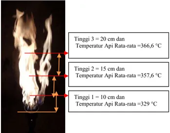 Gambar  4.2  Posisi  penggambilan  temperatur  api  20% : 80%. 