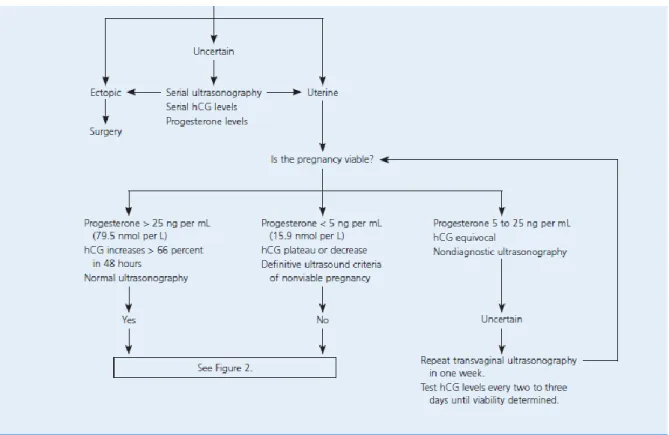Figure 2. Algorithm for the management of spontaneous pregnancy loss. (hCG = human  chorionic gonadotropin.) 