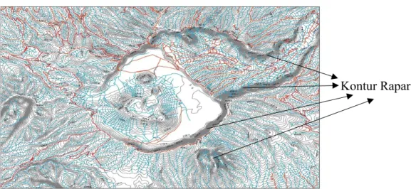 Gambar 5.1 Kontur Rapat Pada Peta Topografi Daerah Gunung Bromo