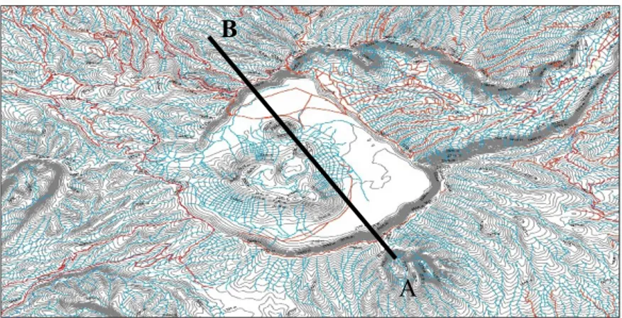 Gambar 5.3 Sayatan A-B Pada Peta Topografi Daerah Gunung Bromo