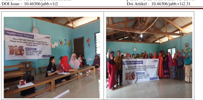 Gambar 1. Pengabdi Memberikan Pembinaan         Gambar 2. Bersama Masyarakat  Tanjung Gundap 