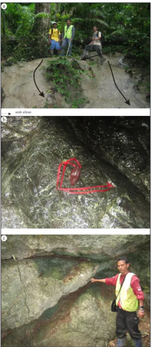 Gambar 5. Foto singkapan batuan beku di bagian  barat laut dan tengah daerah penelitian